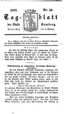 Tag-Blatt der Stadt Bamberg (Bamberger Tagblatt) Donnerstag 5. Februar 1835