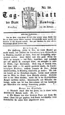 Tag-Blatt der Stadt Bamberg (Bamberger Tagblatt) Samstag 28. Februar 1835