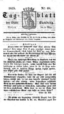 Tag-Blatt der Stadt Bamberg (Bamberger Tagblatt) Montag 9. März 1835