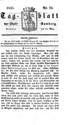 Tag-Blatt der Stadt Bamberg (Bamberger Tagblatt) Samstag 14. März 1835