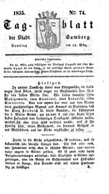 Tag-Blatt der Stadt Bamberg (Bamberger Tagblatt) Sonntag 15. März 1835