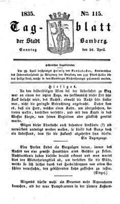 Tag-Blatt der Stadt Bamberg (Bamberger Tagblatt) Sonntag 26. April 1835