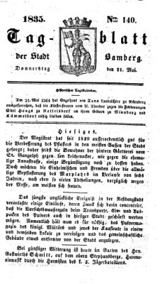 Tag-Blatt der Stadt Bamberg (Bamberger Tagblatt) Donnerstag 21. Mai 1835