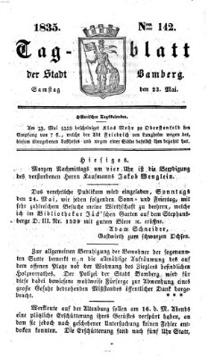 Tag-Blatt der Stadt Bamberg (Bamberger Tagblatt) Samstag 23. Mai 1835