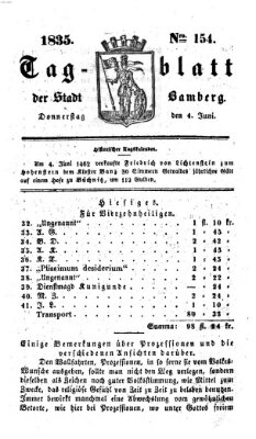 Tag-Blatt der Stadt Bamberg (Bamberger Tagblatt) Donnerstag 4. Juni 1835