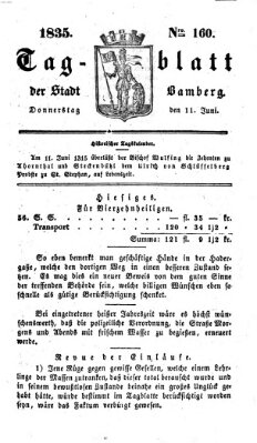 Tag-Blatt der Stadt Bamberg (Bamberger Tagblatt) Donnerstag 11. Juni 1835