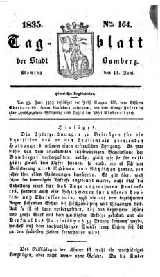 Tag-Blatt der Stadt Bamberg (Bamberger Tagblatt) Montag 15. Juni 1835