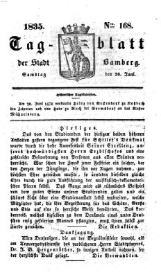 Tag-Blatt der Stadt Bamberg (Bamberger Tagblatt) Samstag 20. Juni 1835