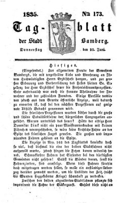 Tag-Blatt der Stadt Bamberg (Bamberger Tagblatt) Donnerstag 25. Juni 1835
