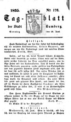 Tag-Blatt der Stadt Bamberg (Bamberger Tagblatt) Sonntag 28. Juni 1835