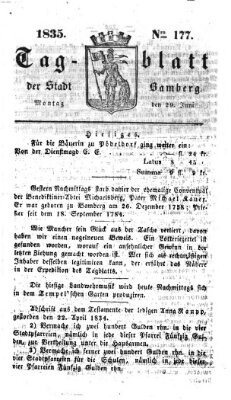 Tag-Blatt der Stadt Bamberg (Bamberger Tagblatt) Montag 29. Juni 1835