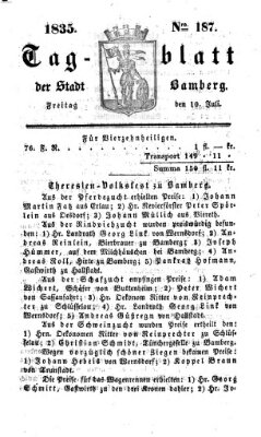 Tag-Blatt der Stadt Bamberg (Bamberger Tagblatt) Freitag 10. Juli 1835