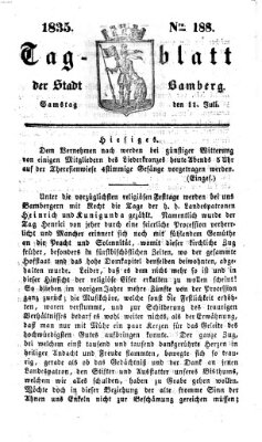 Tag-Blatt der Stadt Bamberg (Bamberger Tagblatt) Samstag 11. Juli 1835