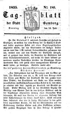 Tag-Blatt der Stadt Bamberg (Bamberger Tagblatt) Sonntag 12. Juli 1835