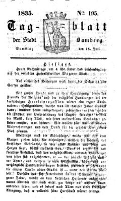 Tag-Blatt der Stadt Bamberg (Bamberger Tagblatt) Samstag 18. Juli 1835