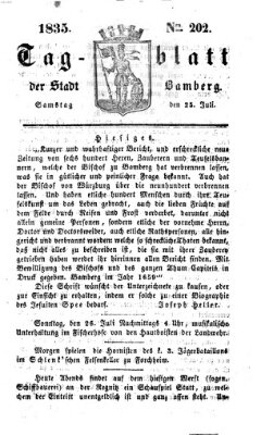 Tag-Blatt der Stadt Bamberg (Bamberger Tagblatt) Samstag 25. Juli 1835