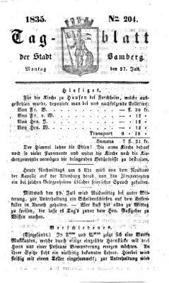 Tag-Blatt der Stadt Bamberg (Bamberger Tagblatt) Montag 27. Juli 1835