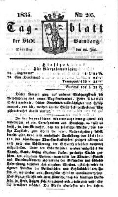 Tag-Blatt der Stadt Bamberg (Bamberger Tagblatt) Dienstag 28. Juli 1835