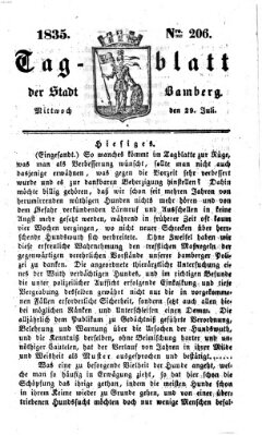 Tag-Blatt der Stadt Bamberg (Bamberger Tagblatt) Mittwoch 29. Juli 1835