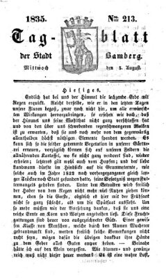 Tag-Blatt der Stadt Bamberg (Bamberger Tagblatt) Mittwoch 5. August 1835