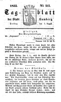 Tag-Blatt der Stadt Bamberg (Bamberger Tagblatt) Freitag 7. August 1835