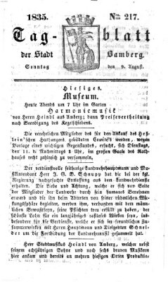 Tag-Blatt der Stadt Bamberg (Bamberger Tagblatt) Sonntag 9. August 1835