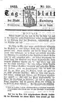 Tag-Blatt der Stadt Bamberg (Bamberger Tagblatt) Donnerstag 13. August 1835