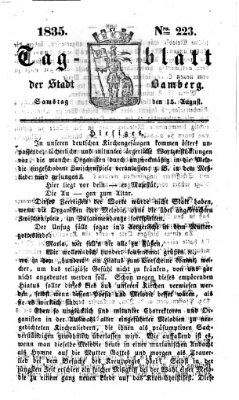 Tag-Blatt der Stadt Bamberg (Bamberger Tagblatt) Samstag 15. August 1835