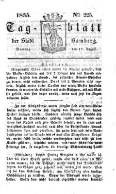 Tag-Blatt der Stadt Bamberg (Bamberger Tagblatt) Montag 17. August 1835