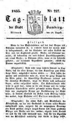 Tag-Blatt der Stadt Bamberg (Bamberger Tagblatt) Mittwoch 19. August 1835