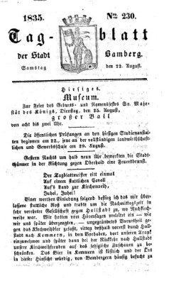 Tag-Blatt der Stadt Bamberg (Bamberger Tagblatt) Samstag 22. August 1835