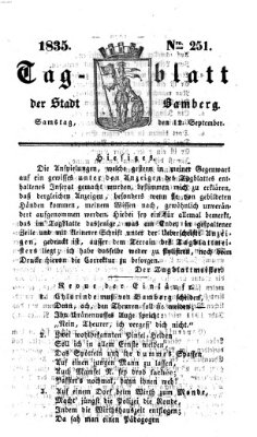 Tag-Blatt der Stadt Bamberg (Bamberger Tagblatt) Samstag 12. September 1835