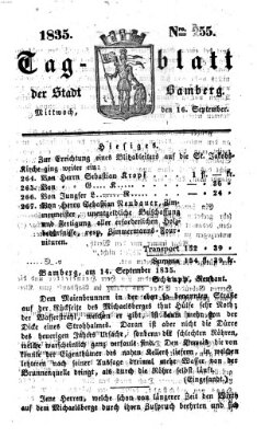 Tag-Blatt der Stadt Bamberg (Bamberger Tagblatt) Mittwoch 16. September 1835