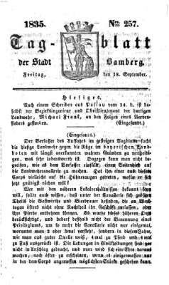 Tag-Blatt der Stadt Bamberg (Bamberger Tagblatt) Freitag 18. September 1835