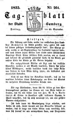 Tag-Blatt der Stadt Bamberg (Bamberger Tagblatt) Freitag 25. September 1835