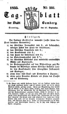 Tag-Blatt der Stadt Bamberg (Bamberger Tagblatt) Sonntag 27. September 1835