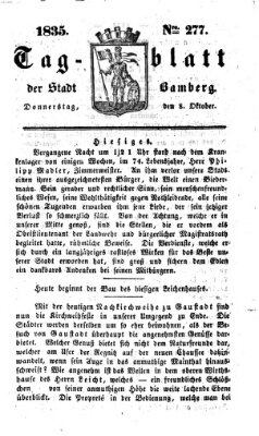 Tag-Blatt der Stadt Bamberg (Bamberger Tagblatt) Donnerstag 8. Oktober 1835