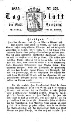 Tag-Blatt der Stadt Bamberg (Bamberger Tagblatt) Samstag 10. Oktober 1835
