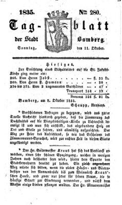 Tag-Blatt der Stadt Bamberg (Bamberger Tagblatt) Sonntag 11. Oktober 1835