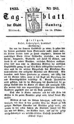 Tag-Blatt der Stadt Bamberg (Bamberger Tagblatt) Mittwoch 14. Oktober 1835
