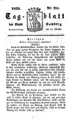 Tag-Blatt der Stadt Bamberg (Bamberger Tagblatt) Donnerstag 15. Oktober 1835