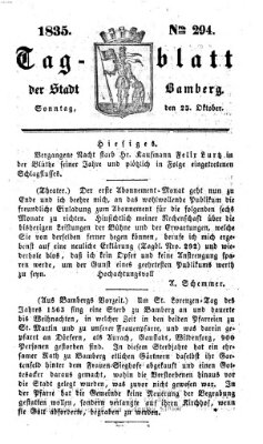 Tag-Blatt der Stadt Bamberg (Bamberger Tagblatt) Sonntag 25. Oktober 1835