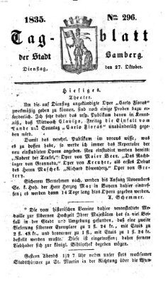 Tag-Blatt der Stadt Bamberg (Bamberger Tagblatt) Dienstag 27. Oktober 1835