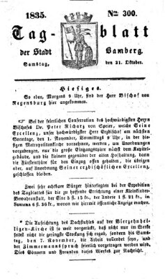 Tag-Blatt der Stadt Bamberg (Bamberger Tagblatt) Samstag 31. Oktober 1835