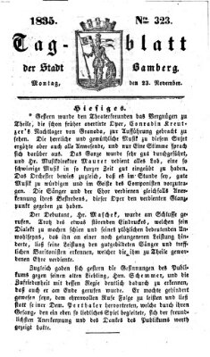 Tag-Blatt der Stadt Bamberg (Bamberger Tagblatt) Montag 23. November 1835