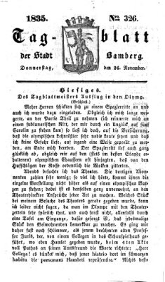 Tag-Blatt der Stadt Bamberg (Bamberger Tagblatt) Donnerstag 26. November 1835