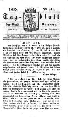 Tag-Blatt der Stadt Bamberg (Bamberger Tagblatt) Freitag 11. Dezember 1835