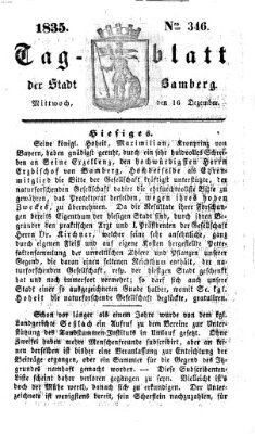 Tag-Blatt der Stadt Bamberg (Bamberger Tagblatt) Mittwoch 16. Dezember 1835