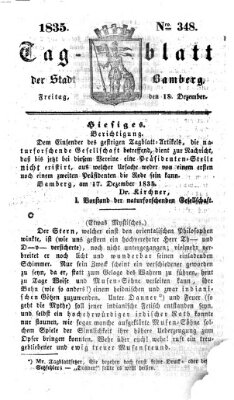 Tag-Blatt der Stadt Bamberg (Bamberger Tagblatt) Freitag 18. Dezember 1835