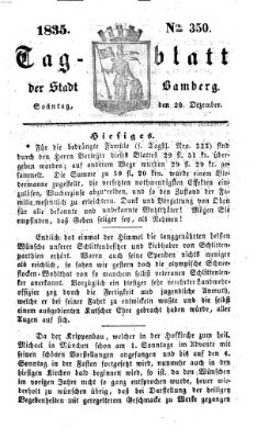 Tag-Blatt der Stadt Bamberg (Bamberger Tagblatt) Sonntag 20. Dezember 1835